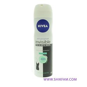 اسپری زنانه نیوآ مدل Invisible Black and White Pure حجم 150 میلی لیتر Nivea Invisible Black and White Pure For Women 150ml Spray