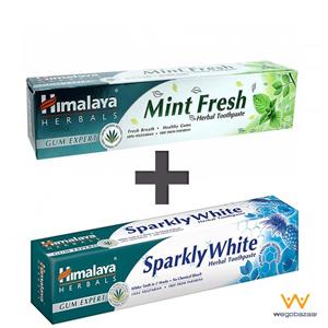 ست خمیر دندان گیاهی هیمالیا مدل Mint Fresh و Sparkly White حجم 75 میلی لیتر Himalaya And Herbal Toothpaste 75ml 