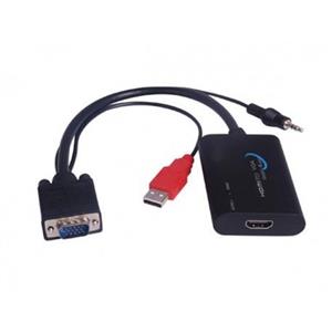 مبدل تصویر دیجیتال HDMI به تصویر آنالوگ VGA به همراه صدا فرانت Faranet HDMI to VGA+AUDIO+USB converter