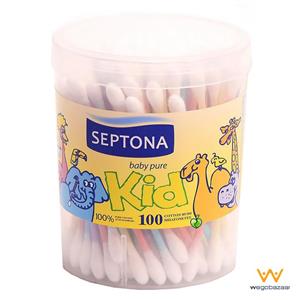 گوش پاک کن سپتونا مدل Kids - بسته 100 عددی Septona Kids Cotton Swab 100pcs