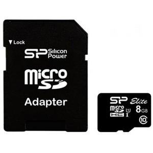 کارت حافظه microSDHC سیلیکون پاور مدل Elite کلاس 10 استاندارد UHS-I U1 سرعت 85MBps همراه با آداپتور SD ظرفیت 8 گیگابایت Silicon Power Elite UHS-I U1 Class 10 85MBps microSDHC With Adapter - 8GB