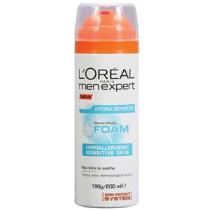 فوم اصلاح لورآل سری Men Expert مدل Hydra Sensitive حجم 200 میلی لیتر LOreal Men Expert Hydra Sensitive Foam 200ml