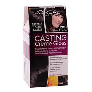 کیت رنگ مو لورآل شماره 200 کستینگ کرم گلاس  LOreal Casting Creme Gloss 200 Hair Color Kit