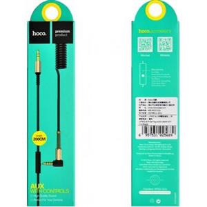 کابل انتقال صدای 3.5 میلی متری کنترل دار هوکو مدل UPA02 AUX به طول 2 متر Hoco Spring Audio Cable With Controls 2m 