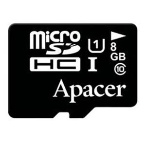 کارت حافظه microSDHC اپیسر کلاس 10 استاندارد UHS-I U1 سرعت 85MBps همراه با آداپتور SD ظرفیت 8 گیگابایت Apacer Class With Adapter 8GB 
