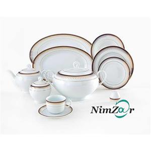 سرویس غذاخوری زرین 102 پارچه 12 نفره سری ایتالیا اف طرح خاطره درجه عالی Zarin Iran Porcelain Inds Italia-F Khatereh 102 Pieces Porcelain Dinnerware Set Top Grade