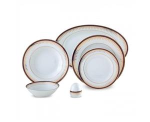 سرویس غذاخوری زرین 102 پارچه 12 نفره سری ایتالیا اف طرح خاطره درجه عالی Zarin Iran Porcelain Inds Italia-F Khatereh 102 Pieces Porcelain Dinnerware Set Top Grade