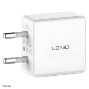 شارژر دیواری 2.1 آمپر الدینیو مدل DL-AC200 به همراه کابل لایتنینگ