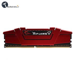 رم دسکتاپ DDR4 دو کاناله 2400 مگاهرتز CL15 جی اسکیل مدل Ripjaws V ظرفیت 8 گیگابایت G.SKILL 2400MHz Dual Channel Desktop RAM 8GB 