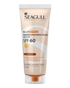 کرم ضد افتاب رنگی SPF 60 سی گل برنزه حجم 50 میل Seagull Sunpro Tined Sunscreen Cream Bronze SPF60 Oil Free 