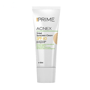 کرم ضد آفتاب رنگی مدل  Acnex Tinted SPF60 بژ روشن پرایم 