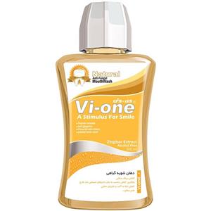 دهان شویه وی وان مدل Natural ضد قارچ حاوی عصاره زنجبیل حجم 330 میلی لیتر Vi-one Natural Anti Fungal Mouth Wash With Ginger 330ml