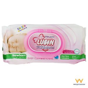 دستمال مرطوب پاک کننده کودک لوسین مخصوص نوزادان  بسته 60 عددی Lusin Baby Wet Wipes For Newborn 60pcs