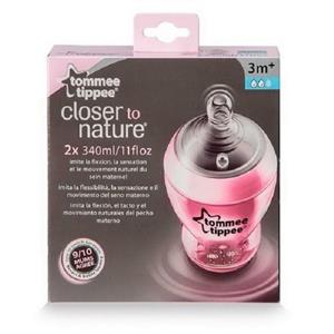 شیشه شیر تامی تیپی مدل TT42262181 ظرفیت 340 میلی لیتر Tommee Tippee TT42262181 Baby Bottle 2x 340 ml