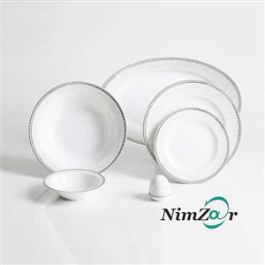 سرویس غذاخوری زرین 28 پارچه 6 نفره سری ایتالیا اف طرح ریوا طلایی درجه عالی Zarin Iran Porcelain Inds Italia F Riva Pieces porcelain Dinnerware Set Top Grade 