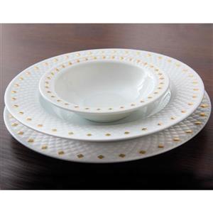 سرویس غذاخوری 28 پارچه چینی زرین ایران سری رادیانس مدل گلدن دایموند Zarin Iran Porcelain Inds Radiance Golden Diamond Pieces Dinnerware Set Top Grade 