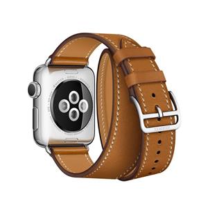  اپل واچ هرمس مردانه - کاف استیل بند چرم Fauve Barenia Apple Watch Hermes - Cuff 42mm Stainless Steel Case with Fauve Barenia Leather Band