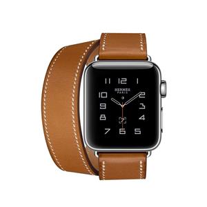  اپل واچ هرمس مردانه - کاف استیل بند چرم Fauve Barenia Apple Watch Hermes - Cuff 42mm Stainless Steel Case with Fauve Barenia Leather Band