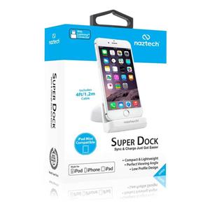 پایه شارژ داک نزتک مخصوص گوشی ایفون Naztech MFi Lightning Charge and Sync Super Dock 