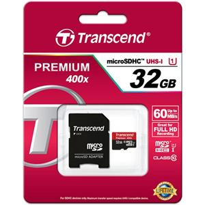 کارت حافظه‌ microSDHC ترنسند مدل Premium کلاس 10 استاندارد UHS-I U1 سرعت 30MBps 200X ظرفیت 32 گیگابایت