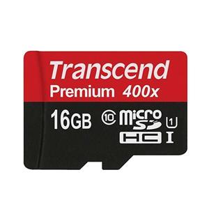 کارت حافظه microSDHC ترنسند مدل Premium کلاس 10 استاندارد UHS-I U1 سرعت 60MBps 400X همراه با آداپتور SD ظرفیت 16 گیگابایت Transcend Premium UHS-I U1 Class 10 60MBps 400X microSDHC With Adapter - 16GB