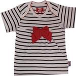 تی شرت آستین کوتاه نوزادی نیلی مدل Red Bow