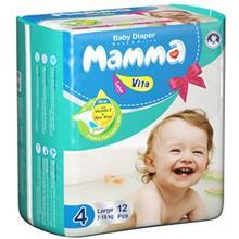 پوشک ماما سایز بزرگ بسته 12 عددی Mamma Size Large Diaper Pack Of 12