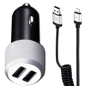 شارژر فندکی جاست موبایل مدل Highway Max به همراه کابل microUSB Just Mobile Highway Max Car Charger With microUSB Cable