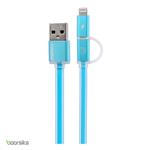 Remax Aurora Flat USB To microUSB And Lightning Cable 100cm