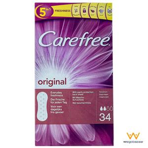 پد بهداشتی روزانه کرفری مدل Original بسته 34 عددی Carefree Original Sanitary Pad 34pc