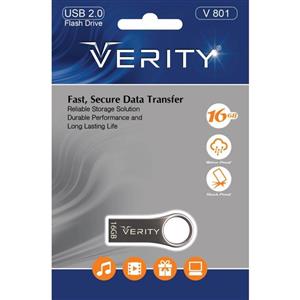 فلش مموری وریتی وی 801 با ظرفیت 16 گیگابایت VERITY V801 Gold 16GB USB 2.0 Flash Memory 