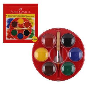 آبرنگ 6 رنگ فابر کاستل مدل Jumbo - رنگ های اصلی Faber-Castell Jumbo 6 Color Watercolor - Primary Colors