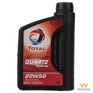 روغن موتور خودرو توتال مدل Quartz 5000 SL یک لیتری 20W-50 Total Quartz 5000 SL 1L 20W-50 Car Engine Oil