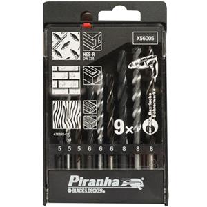 مجموعه 9 عددی  مته فلز بلک اند دکر سری Piranha مدل X56005 Black And Decker X56005 Piranha Series 9PCS Metal Drill Bit