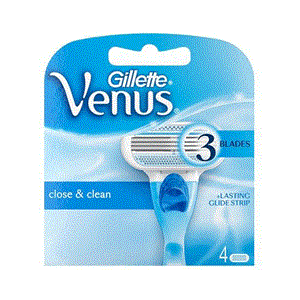 تیغ مدل Venus 4s(ونوس 4 عددی) Gillette Venus Shaving Cartridges 3 Blade Pack of 4