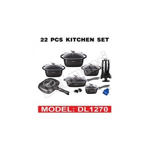 سرویس قابلمه چدن 22 پارچه مربعی دلمونتی مدل DL-1270 Delmonti DL1270 Ceramic Coating Cookware set
