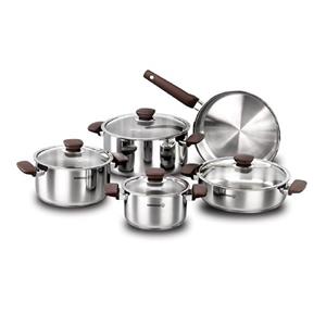 سرویس 9 پارچه تابه و قابلمه استیل کرکماز مدل کاپا کد 1680