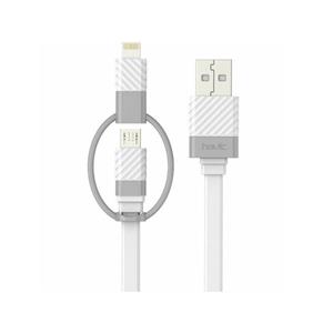 کابل تخت تبدیل USB به لایتنینگ و microUSB هویت مدل HV-CB551 به طول 1 متر Havit HV-CB551 Flat USB To Lightning And microUSB Cable 1m