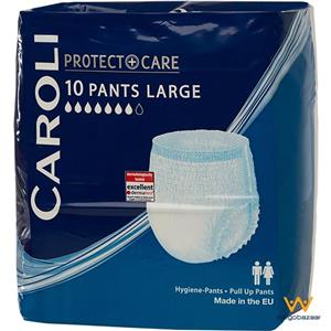 پوشینه شورتی بزرگسالان کرولی مدل Protect Plus Care Larg هفت قطره - بسته 10 عددی Caroli Protect Plus Care Larg Adult Protective Diaper 10 Pants