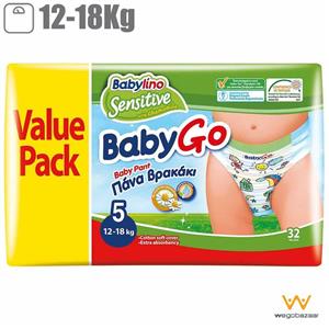 پوشک شورتی بیبی لینو سایز 5 مدل Value Pack بسته 32 عددی Baby Lino Value Pack Size 5 Diaper Shorts Pack of 32