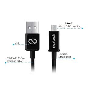 کابل تبدیل یو اس بی به میکرو یو اس نزتک مدل 1.5 naztech 1.5 Micro USB Cable