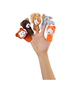 عروسک انگشتی شادی رویان مدل حیوانات جنگل بسته 5 عددی Shadi Rouyan Forest Animals Finger Puppets Pack Of 5