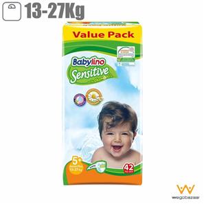 پوشک بیبی لینو سایز 5Plus مدل Value Pack بسته 42 عددی Baby Lino Value Pack Size 5Plus Diaper Pack of 42