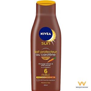 لوسیون آفتاب نیوآ مدل Sun Protector Milk Carotene Spf6 حجم 200 میلی لیتر Nivea Sun Protector Milk Carotene Spf6 Lotion 200ml