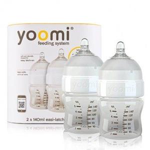 ست شیشه شیر یومی مدل Y25b 5Oz ظرفیت 140 میلی لیتر بسته 2 عددی Yoomi Y25b 5Oz Baby Bottle Set 140ml Pack of 2