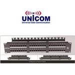 Unicom 48 Port Patch Panel with CAT-6 keystone jack Loaded