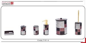 اکسسوری حمام و دستشویی 6 پارچه کنتراست  مدل 7151 