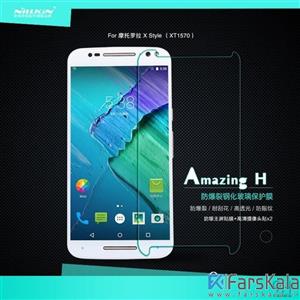 محافظ صفحه نمایش شیشه ای Motorola Moto X Style H مارک Nillkin 