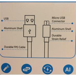 کابل میکرو یو اس بی نزتک Naztech Micro USB Charge & Sync Cable 1.5M 