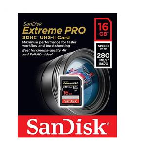 کارت حافظه SDHC سن دیسک مدل Extreme PRO کلاس 10 استاندارد UHS-II U3 سرعت 1867X 280MBps ظرفیت 16 گیگابایت SanDisk Extreme PRO Class 10 UHS-II U3 1867X 280MBps SDHC - 16GB